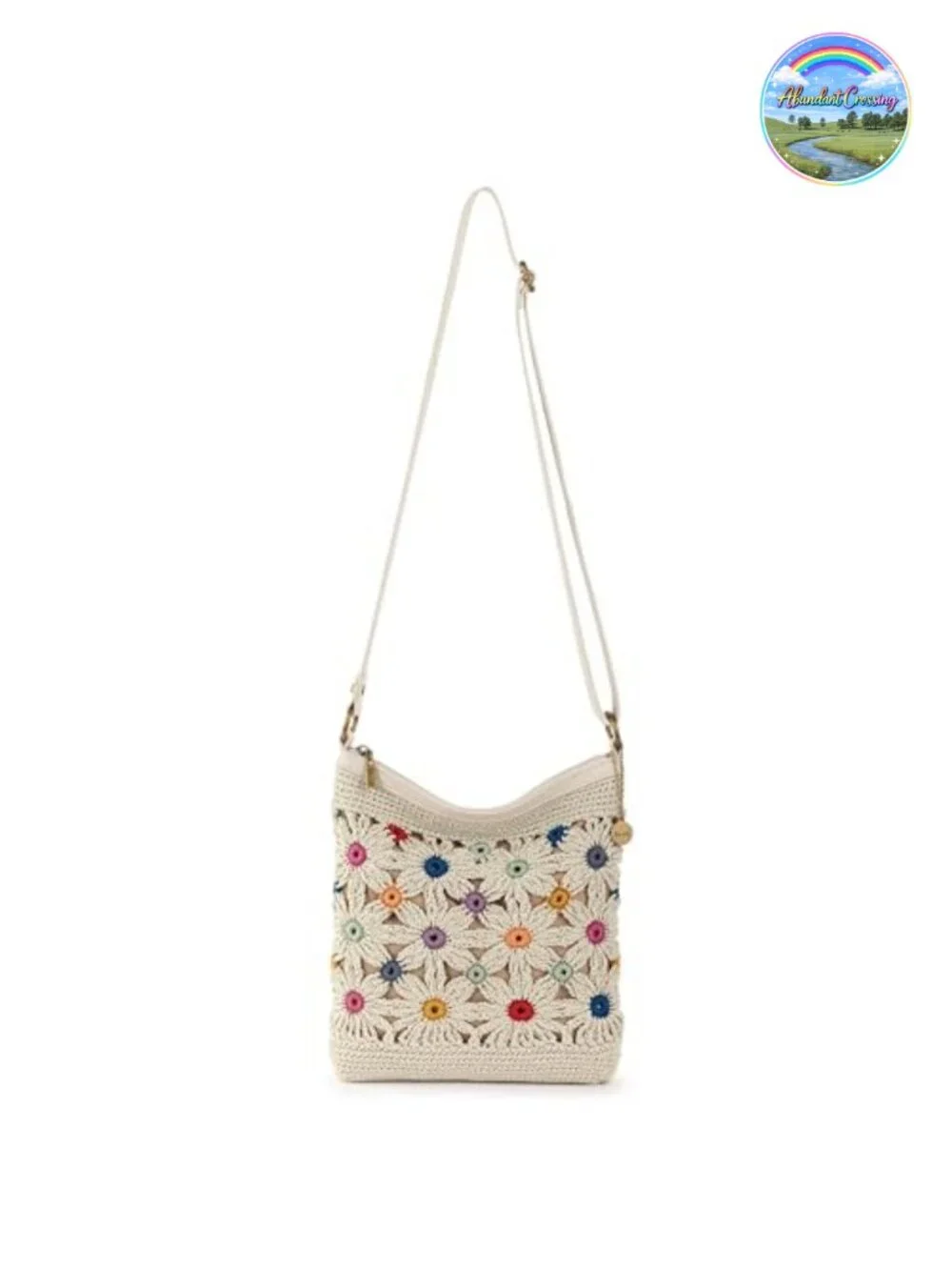 Hand-Crocheted Crossbody Purse with Adjustable Strap, Vegan Certified Recycled